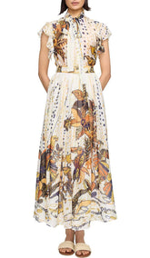 Ruffle Sleeve Relaxed Maxi Dress